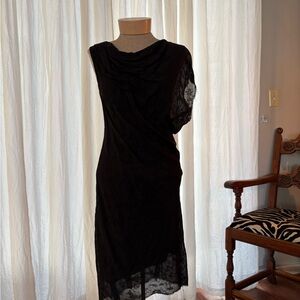 Helmut Lang Asymmetrical  Lace Dress